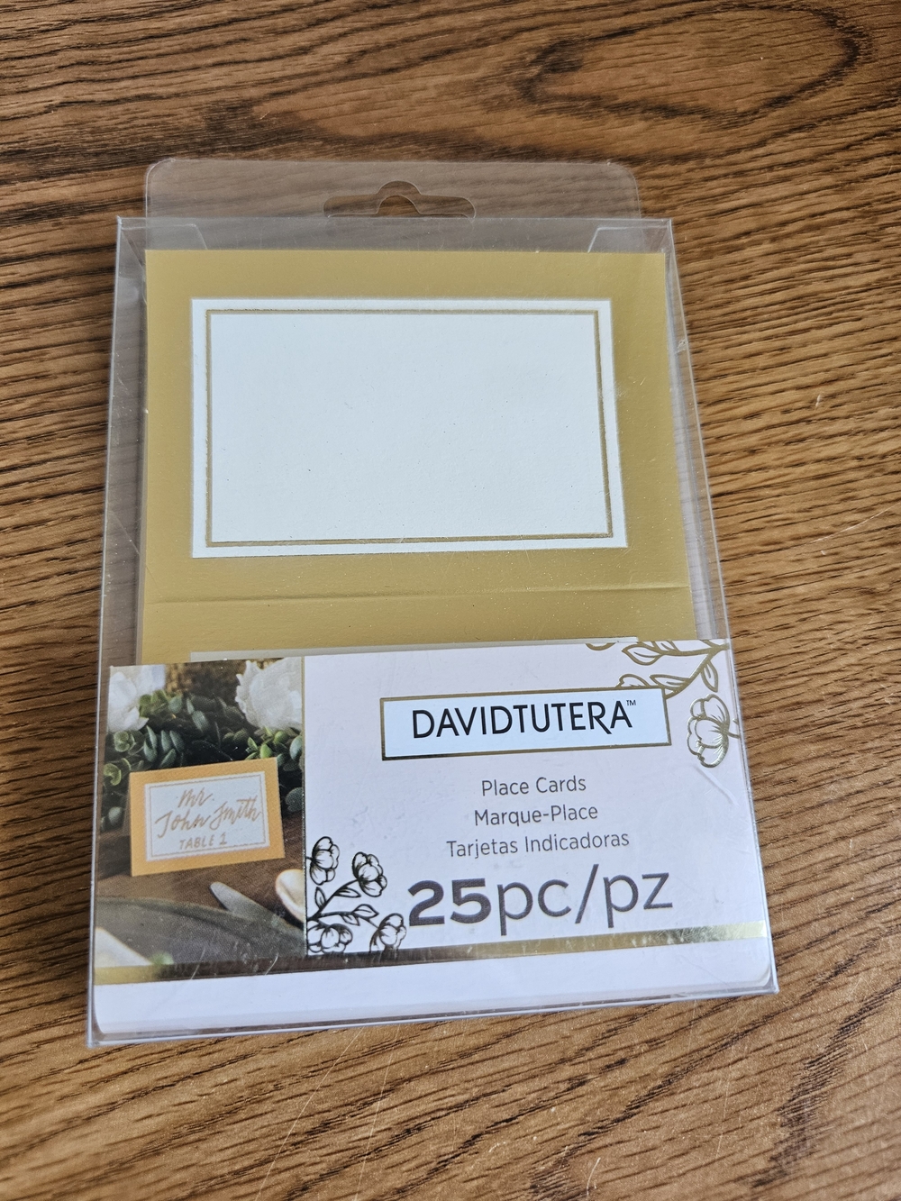 4/$10 David Tutera Gold and White Place Cards Wedding Reception Name 25 Pc NEW
